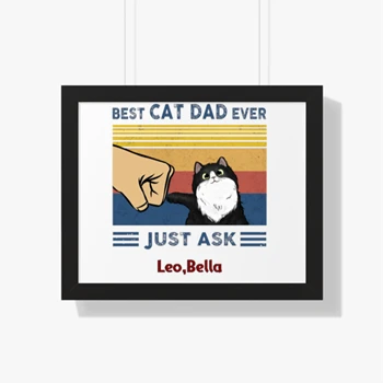 Customized Best Cat Dad Ever Design,Funny Pet Design Personalization Canvas