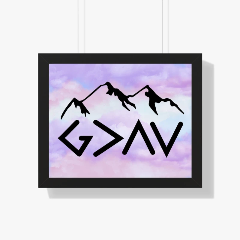 God Is Greater, Christian, God For Women, God For Men, God Is Greater Than The Highs And Lows- - Framed Horizontal Poster
