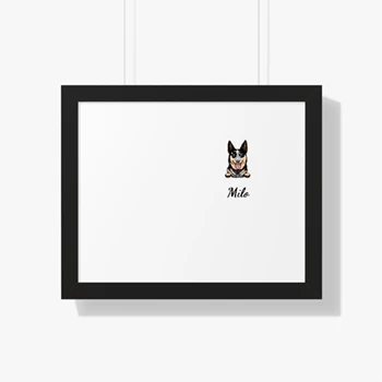 Custom Pet Shirt Pet Photo and  Name Custom Dog Framed Canvas, Personalized Dog Framed Poster,  Custom Dog  Framed Horizontal Poster