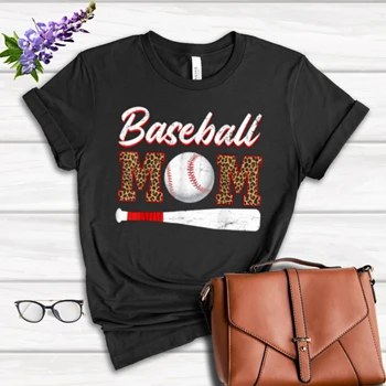 Baseball Mom Clipart Tee, mother day Graphic T-shirt,  Baseball Mom Design Women's Favorite Fashion Cotton T-Shirt
