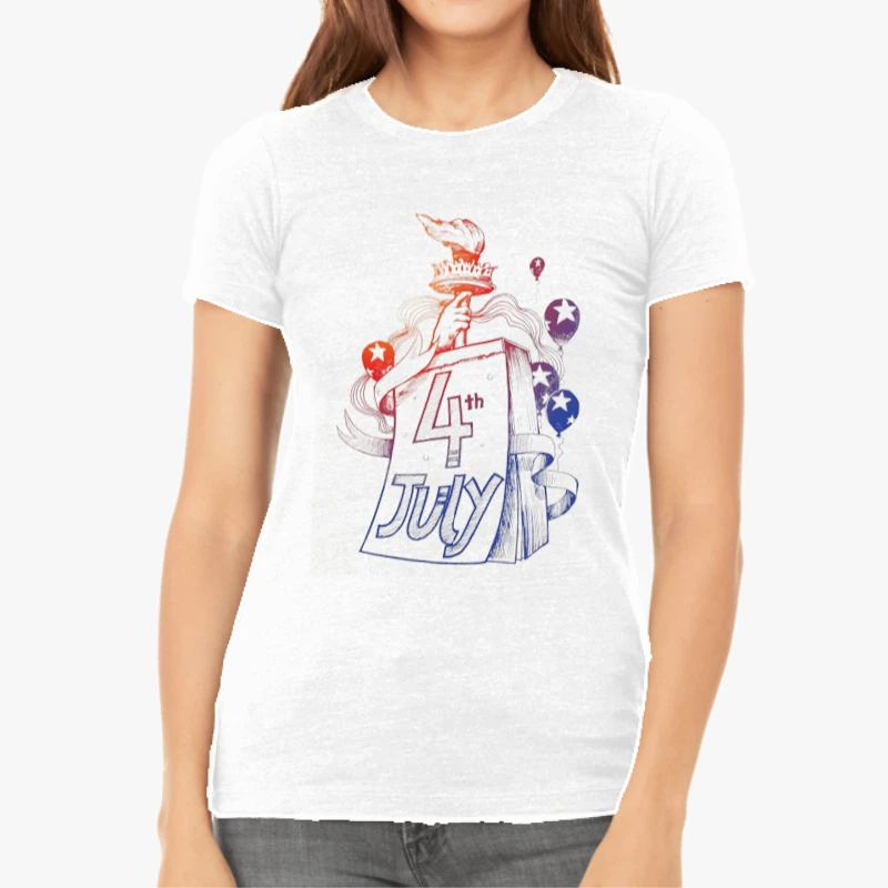 4th Of July Shirt, Merica Shirt, American Flag Shirt, Independence Day Shirt, USA Family Shirt, Patriotic Shirt, Freedom Shirt, American Tee-White - Women's Favorite Fashion Cotton T-Shirt