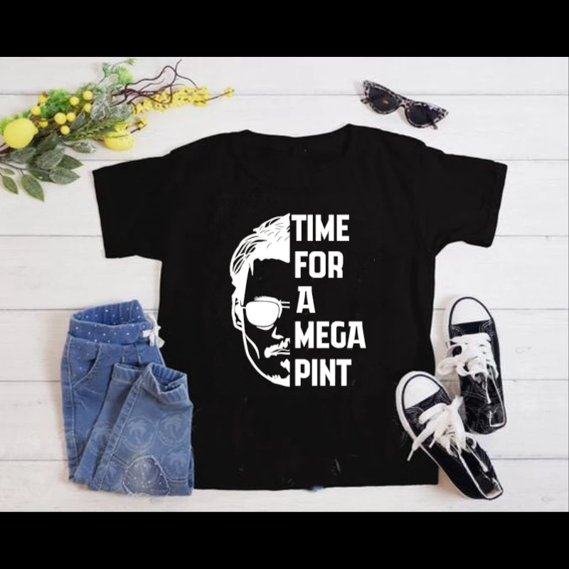Time For a Mega Pint  / Johnny Depp / Justice for Johnny Depp / Sarcastic  / Wine Lover- - Women's Favorite Fashion Cotton T-Shirt