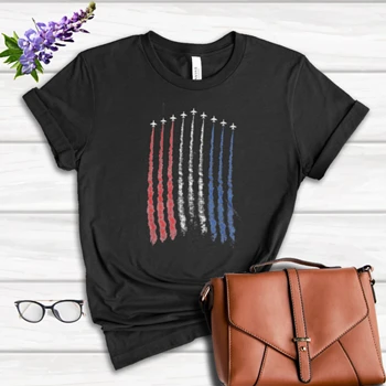 Red White Blue Air Force Flyover Women's Favorite Fashion Cotton T-Shirt