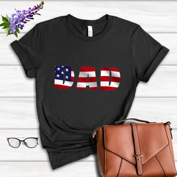 Copy of 4th of July Tee, American Dad T-shirt, 4th of July Dad Shirt, Freedom Tee, Fourth Of July T-shirt, Patriotic Shirt,  Independence Day Women's Favorite Fashion Cotton T-Shirt