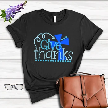 Give Thanks Tee, Thanksgiving T-shirt, Thanksgiving Gift Shirt, Christian Fall Tee, Give Thanks T-shirt,  Thanksgiving Gift Women's Favorite Fashion Cotton T-Shirt