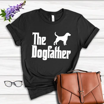 The Dogfather Tee, Funny Animal Lover Dog T-shirt,  Lover Gift Design. Pet clipart Women's Favorite Fashion Cotton T-Shirt