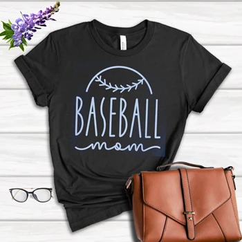 Baseball Mom Design Tee, Baseball Graphic T-shirt, Silhouette Shirt,  Baseball Mom Cool Women's Favorite Fashion Cotton T-Shirt