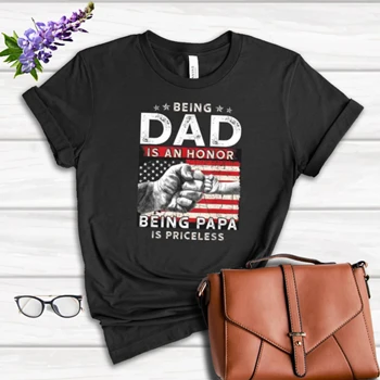 Fathers Day Design For Dad Tee,  An Honor Being Papa Is Priceless Graphic Design Gift Women's Favorite Fashion Cotton T-Shirt