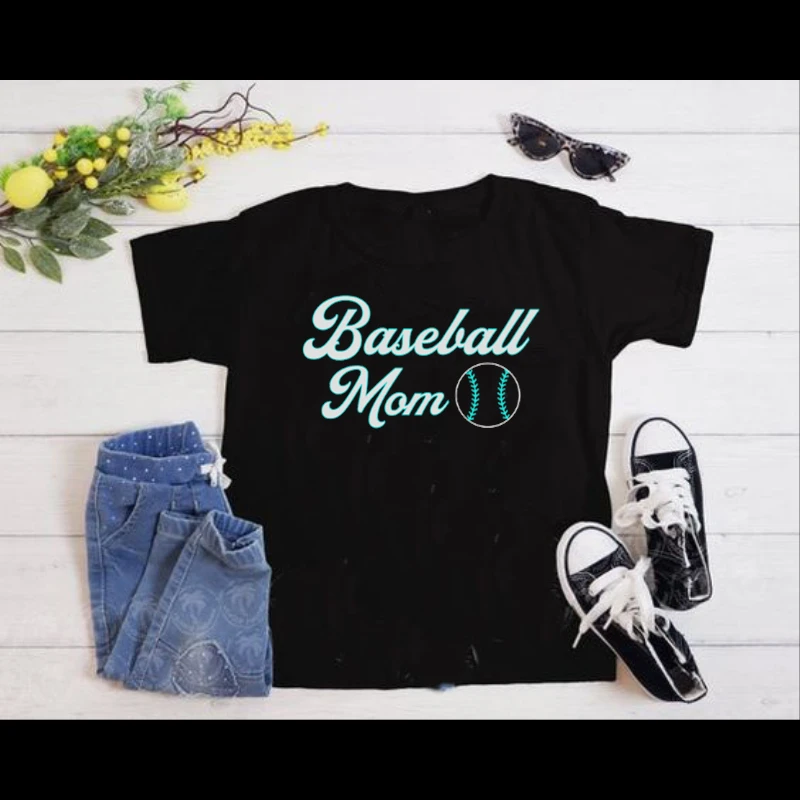 Baseball Mom Clipart, Game Day Mother's Day Mama Graphic- - Women's Favorite Fashion Cotton T-Shirt