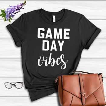 Game Day Vibes Tee, Football Mom T-shirt, Baseball Mom Shirt, Cute Sunday Football Tee, Sports Design T-shirt,  Sundays are for football Women's Favorite Fashion Cotton T-Shirt