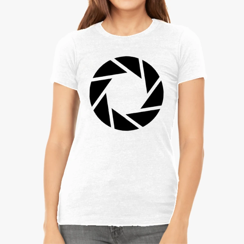 Aperture science Portal, Motif Printed Fun Design-White - Women's Favorite Fashion Cotton T-Shirt