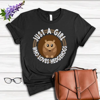 Just A Girl Who Loves Hedgehogs Tee, Hedgehog T-shirt, Hedgehog Youth Shirt,  Hedgehog Lover Women's Favorite Fashion Cotton T-Shirt