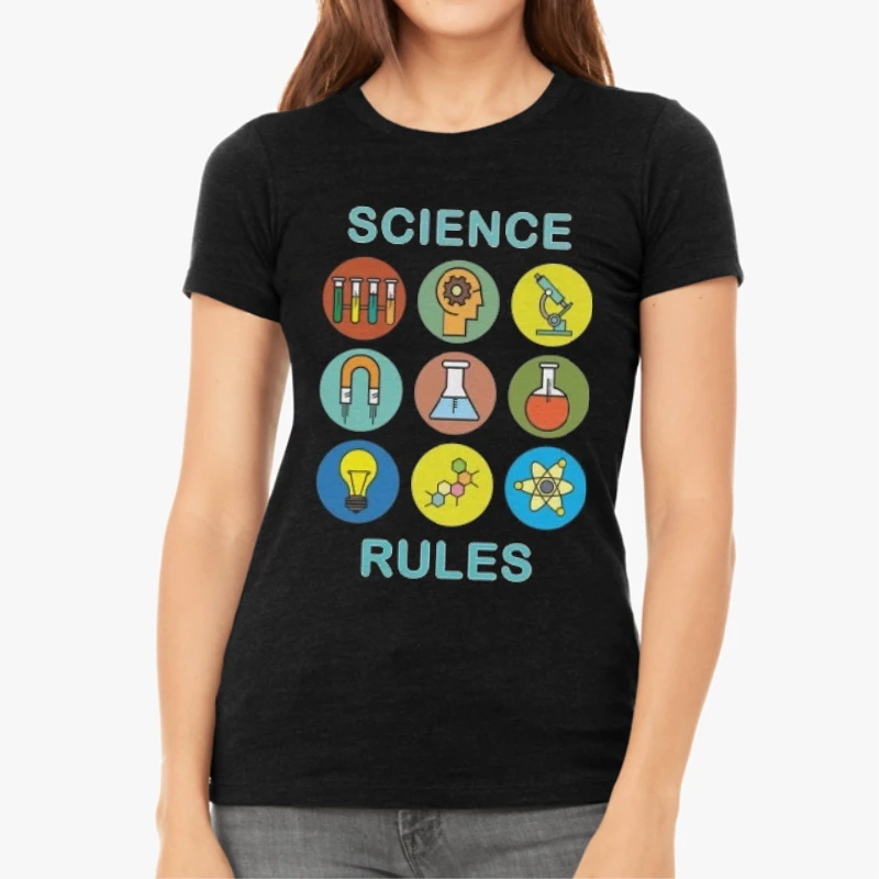 SCIENCE RULES Clipart, Science Symbols Design, Eco-Friendly Graphic-Black - Women's Favorite Fashion Cotton T-Shirt