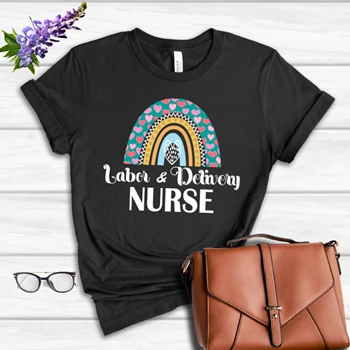 Labor and Delivery Nurse Clipart Tee, L&D Nurse Design T-shirt, Delivery Nurse Lifeline Graphic Shirt, Nurses Superhero Gift Tee,  Heartbeat Delivery Nurse Women's Favorite Fashion Cotton T-Shirt
