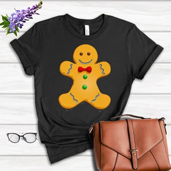 Gingerbread Man Graphic Tee,  Gingerbread man father day design Women's Favorite Fashion Cotton T-Shirt