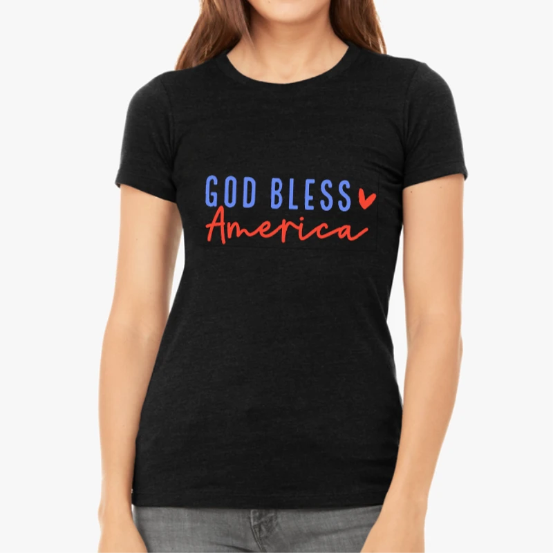 America Shirt, 4th Of July Shirt, Independence Day Shirt, God Bless America T shirt, Christian Shirts-Black - Women's Favorite Fashion Cotton T-Shirt