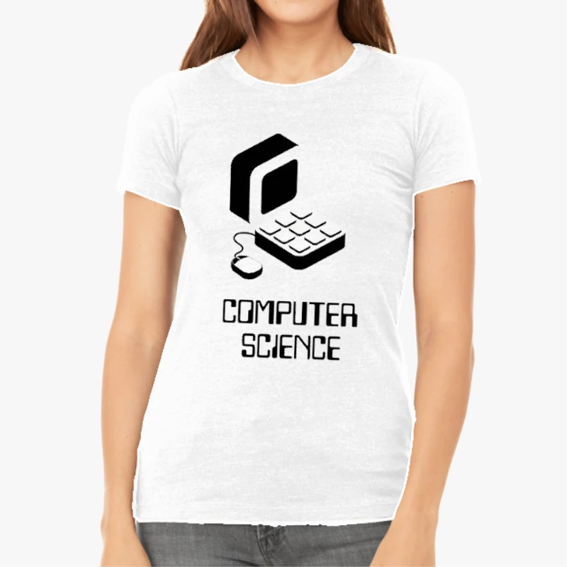 Computer Science Old School PC, Coder Funny clipart, Computer clipart-White - Women's Favorite Fashion Cotton T-Shirt
