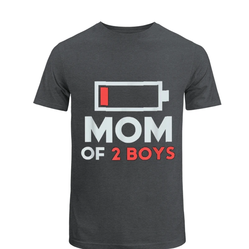 Mom of 2 Boys, Gift from Son Mothers Day, Birthday Women Design- - Men's Fashion Cotton Crew T-Shirt