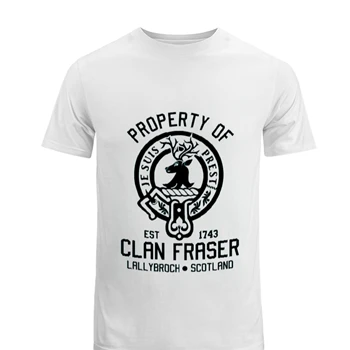 Property of Clan Foster Swea Tee, Lallybroch Scotland Swetie T-shirt, Outlander Book Series shirt, Jamie Fraser Sweat tshirt,  Outlander Tv Series Swetie Men's Fashion Cotton Crew T-Shirt
