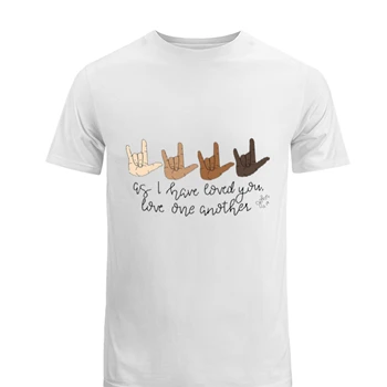 Sign Language Tee, ASL T-shirt, Christian shirt, God tshirt, Kindess Tee, ASL gifts T-shirt, ASL I Love you shirt,  Sign Language Men's Fashion Cotton Crew T-Shirt