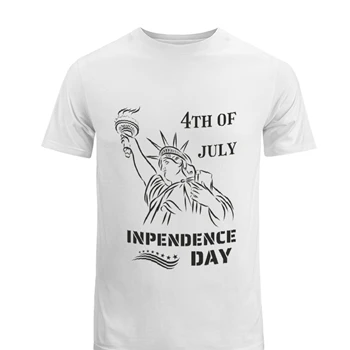 4th of July Tee, Lady Liberty T-shirt, Independence Day shirt, Womens USA tshirt, Mens fourth of July Tee, American Flag T-shirt,  Team USA Men's Fashion Cotton Crew T-Shirt