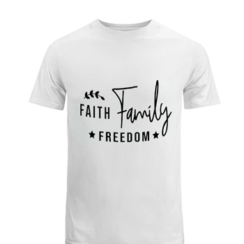 Faith Family Freedom Tee, Happy 4th Of July T-shirt, Independence Day shirt, 4th of July Gift tshirt,  Patriotic Men's Fashion Cotton Crew T-Shirt