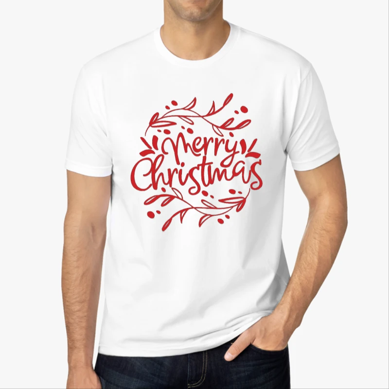Christmas clipart, Merry Christmas Design, Merry xmas graphic,Matching Christmas-White - Men's Fashion Cotton Crew T-Shirt