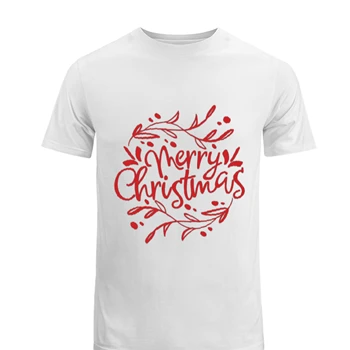 Christmas clipart Tee, Merry Christmas Design T-shirt, Merry xmas graphic shirt, Matching Christmas Men's Fashion Cotton Crew T-Shirt