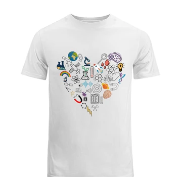 science heart Sweat clipart Tee, Stem heart design. science Student Gift T-shirt, Science graphic shirt,  Technology student Men's Fashion Cotton Crew T-Shirt