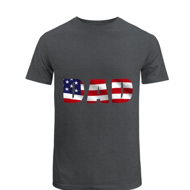 Copy of 4th of July, American Dad, 4th of July Dad, Freedom, Fourth Of July, Patriotic, Independence Day- - Men's Fashion Cotton Crew T-Shirt