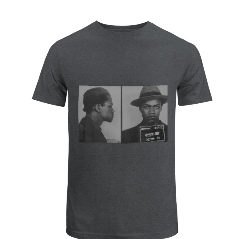 Malcolm X Mugshot, Martin Luther King Black Activist Vintage Custom Print, Homage, Style Men Woman- - Men's Fashion Cotton Crew T-Shirt