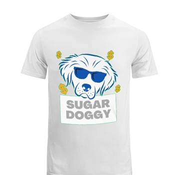 dog clipart Tee, Sugar Doggy design T-shirt,  Sweet Dog Graphic Men's Fashion Cotton Crew T-Shirt