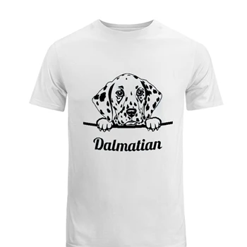 Dalmatian Dog design Tee, Dog Pet Graphic T-shirt,  Dog clipart Men's Fashion Cotton Crew T-Shirt