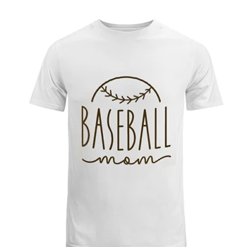 Baseball Mom Design Tee, Baseball Graphic T-shirt, Silhouette shirt,  Baseball Mom Cool Men's Fashion Cotton Crew T-Shirt