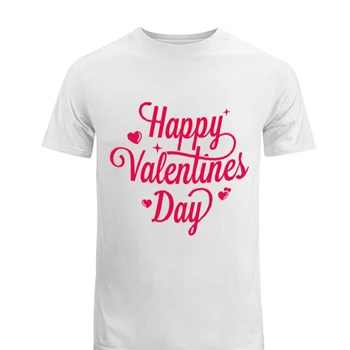 Happy valentine day Tee, Happy heart clipart T-shirt,  Valentine clipart design Men's Fashion Cotton Crew T-Shirt