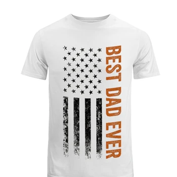 Father's day Best dad ever Tee,  US american flag father day design Men's Fashion Cotton Crew T-Shirt