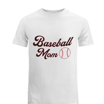 Baseball Mom Clipart Tee,  Game Day Mother's Day Mama Graphic Men's Fashion Cotton Crew T-Shirt