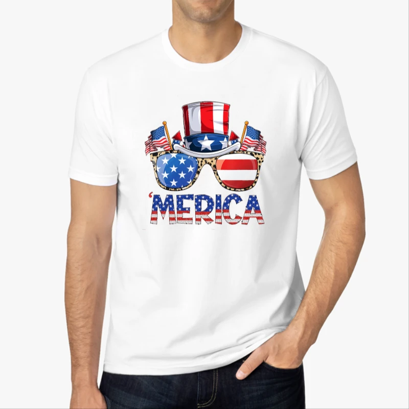 Patriotic Independence Day, 4th of July Gift, Independence  Gift,4th of July,All American Mama Mini Design ,Freedom Design-White - Men's Fashion Cotton Crew T-Shirt