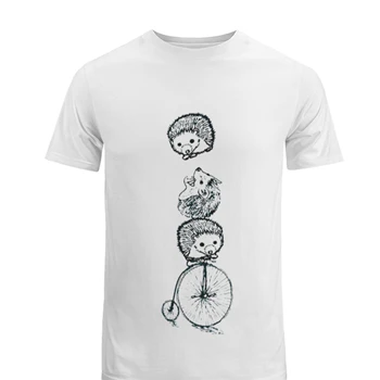 Womens Gift Tee, Hedgehog T-shirt, Womens shirt, Graphic Tee tshirt, Bicycle Tee, Funny Animal T-shirt,  Animal  Men's Fashion Cotton Crew T-Shirt