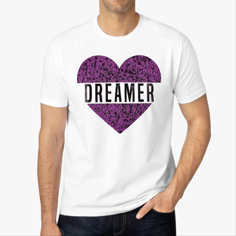 Dreamer heart-White - Men's Fashion Cotton Crew T-Shirt