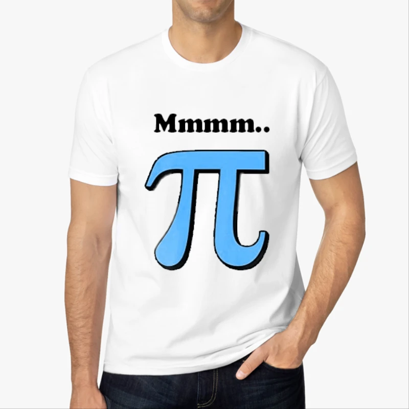 Funny PI Number ,PI number clipart, Funny math design-White - Men's Fashion Cotton Crew T-Shirt