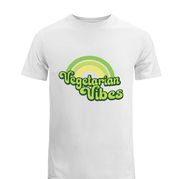 Vegetable Vibes Tee, Vegetarian T-shirt, Animal Lover shirt, Animal Activist tshirt, Vegan Tee, Vegetarian Gift T-shirt,  Funny Vegetarian Men's Fashion Cotton Crew T-Shirt