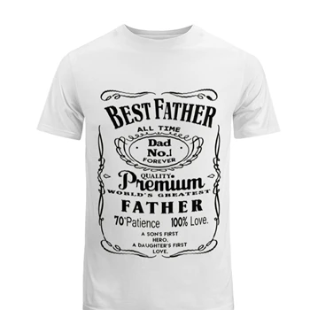 Best Father Design Tee,  Premium Dad My Greatest Father Men's Fashion Cotton Crew T-Shirt