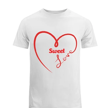 Sweet love Tee, sweet heart T-shirt, heart clipart shirt,  valentine design Men's Fashion Cotton Crew T-Shirt