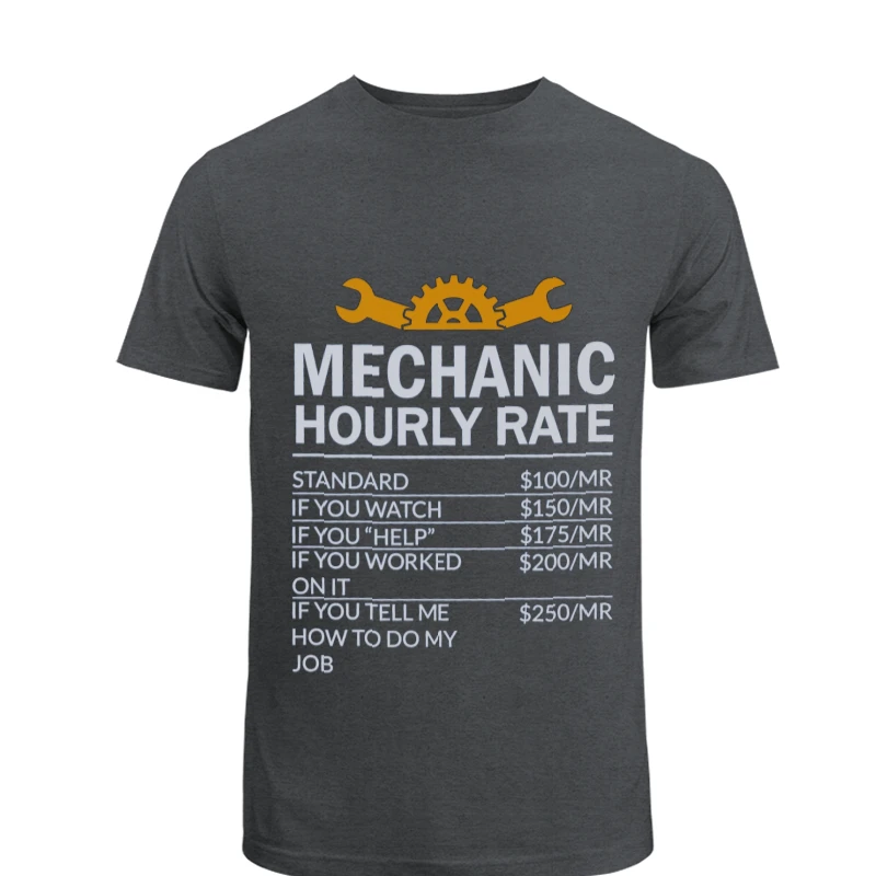 Mechanic Design, Mechanic Hourly Rate Instant Digital, Sublimation Design- - Men's Fashion Cotton Crew T-Shirt