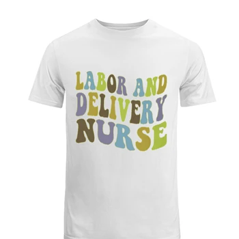 Labor and Delivery Nurse Design Tee, Delivery Nurse Clipart T-shirt, L&D Nurse Gift shirt, Baby Nurse tshirt, Nursing Design Tee,  Nursing School Gift Men's Fashion Cotton Crew T-Shirt