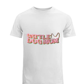 Vintage Design Tee, Cattle Dog Mom T-shirt,  Dog clipart Men's Fashion Cotton Crew T-Shirt