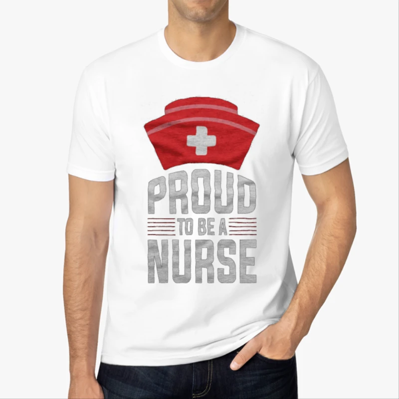 Proud To Be A Nurse Clipart, Nursing Pride Graphic, Nurse Design-White - Men's Fashion Cotton Crew T-Shirt