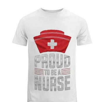 Proud To Be A Nurse Clipart Tee, Nursing Pride Graphic T-shirt,  Nurse Design Men's Fashion Cotton Crew T-Shirt