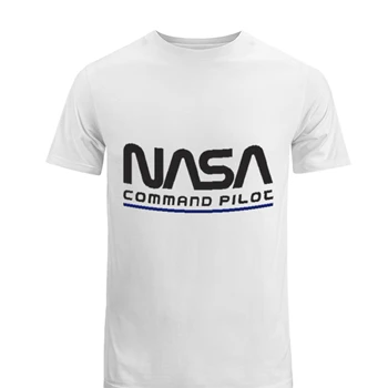 Nasa Command Pilot Design Tee,  Nasa Funny Pilot Graphic Men's Fashion Cotton Crew T-Shirt